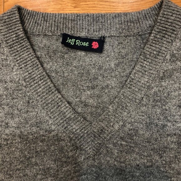 Jeff Rose 100% Cashmere V-Neck Gray Knit Vest Size XL - Picture 5 of 7